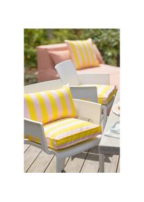 HOCK H.O.C.K., Sitzkissen, yellow ros&eacute; + gestreift, Bezug: 100% Polyacryl, B/L: 50 cm x 50 cm - 1 Stk.