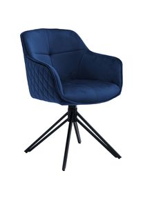 Stolkom, Armlehnstuhl &raquo;Emma&laquo; (Packung) 1 Stk.180 grad drehbar mit Auto-Return, blau/schwarz + schwarz, Polyester,