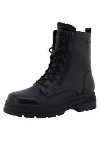 Tom Tailor, Damen, Winterstiefelette Winterboots, Schn&uuml;rboots mit Blockabsatz, schwarz, 36, Klassischer Stiefelette mit Blockabsatz