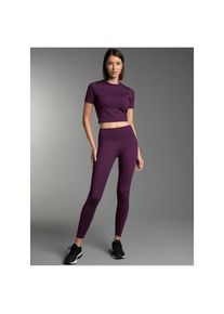 TRIGEMA, Damen, Sweater &raquo;TRIGEMA Sport Set aus Cropped T-Shirt und Leggings&laquo;, aubergine, XL, 75 % Nylon, 25 % Elastan