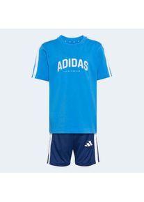 adidas Sportswear, Herren, Trainingsanzug &raquo;ADIDAS COLLEGIATE KIDS SET&laquo; 2 tlg., Ray Blue, 128, Bequemes Single Jersey-Set f&uuml;r den t&auml;glichen Spielspa&szlig;.