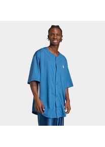 adidas Sportswear, Herren, T-Shirt &raquo;STADIUM MESH&laquo;, Dusky Petrol/Ray Blue/White, XL, Locker sitzendes Shirt mit 5-Knopfverschluss f&uuml;r l&auml;ssigen Komfort.