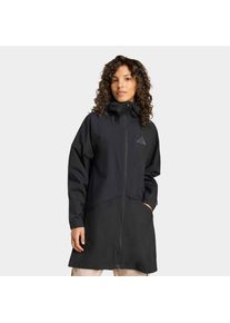 adidas terrex, Damen, Regenjacke &raquo;MULTI 2 LAYER CLIMAPROOF REGENPARKA&laquo;, Black, XS, Parka-Jacke mit Climaproof Technologie zum Schutz vor den Elementen