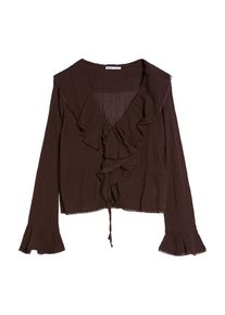 Bershka Bluzka dla kobiet czekoladowy Rozmiar XS