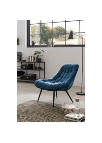 Livetastic , Blau, Schwarz , Textil , 76x85.6x85.6 cm , Wohnzimmer, Sessel, Relaxsessel