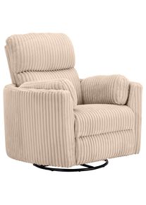 Livetastic , Beige , Holz, Textil , Eiche , Sperrholz , F&uuml;llung: Polyester , 100.5x96x103.5 cm , Relaxfunktion, Liegefunktion , Wohnzimmer, Sessel, Fernsehsessel