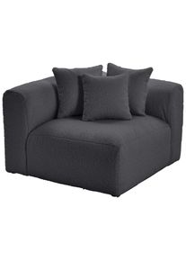 Livetastic , Dunkelgrau , Textil , 115x70x115 cm , Made in EU , erweiterbar, R&uuml;cken echt, individuell planbar , Wohnzimmer, Sofas & Couches, Sofas, Weitere Sofas, Modulare Sofas