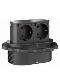 HKT , Edelstahlfarben , Kunststoff , 12x5x7.6 cm , K&uuml;che, K&uuml;chenausstattung, K&uuml;chensteckdosen