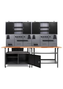 M&Ouml;BELIX M&ouml;belix , Anthrazit, Grau , Holz, Metall , Buche , 1,1,1,2 F&auml;cher , 1 Schublade(n) Schubladen , 240x205x60 cm , T&Uuml;V-gepr&uuml;ft, FSC , Baumarkt, Werkstatteinrichtung, Werkb&auml;nke