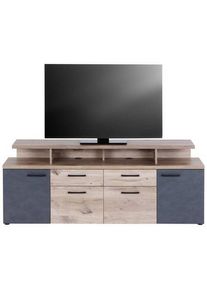 M&Ouml;BELIX M&ouml;belix , Eichefarben, Dunkelgrau , Kunststoff, Holzwerkstoff , 2 Schublade(n) Schubladen , rechteckig , 169.3x67x41.4 cm , Wohnzimmer, TV-M&ouml;bel, TV- & Lowboards