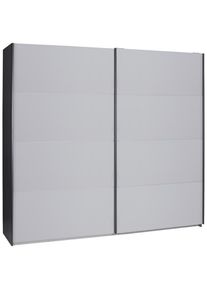 M&Ouml;BELIX M&ouml;belix , Dunkelgrau, Grau Hochglanz , Glas, Holzwerkstoff , 2 F&auml;cher , 225x210x62 cm , Blauer Engel, Goldenes M, Made in Germany ,