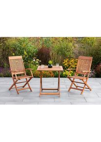 Gardenson , Braun , Holz , Eukalyptusholz , Hartholz , Tisch klappbar, Stuhl klappbar, platzsparend verstaubar , Gartenm&ouml;bel, Balkonm&ouml;bel, Balkonm&ouml;bel-Sets