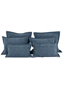 Mid.you , Petrol , Textil , F&uuml;llung: Polyurethan (Pur), Silikon , 70-50x60-25x10 cm , pflegeleicht, hochwertige Qualit&auml;t, Wendekissen , Heimtextilien, Wohntextilien, Kissen, Zierkissen