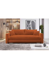 Mid.you , Kupferfarben , Textil , 232x88x105 cm , Liegefunktion , Wohnzimmer, Sofas & Couches, Schlafsofas, Schlafsofas