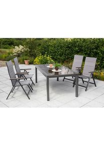 Gardenson , Graphitfarben, Grau , Metall , 58x112x113 cm , klappbar , Gartenm&ouml;bel, Gartensessel, Gartenst&uuml;hle