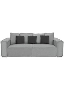Luca Bessoni , Hellgrau, Dunkelgrau , Holz , massiv, Hartholz , 244x62x117 cm , Made in EU , Armteil links, Armteil rechts , Wohnzimmer, Sofas & Couches, Sofas, Big Sofas