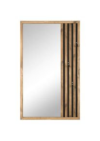 M&Ouml;BELIX M&ouml;belix , Eichefarben , Glas, Holzwerkstoff , 60x100x1.63 cm , Garderobe, Wandhaken & Paneele, Wandgarderobe