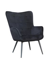 Mid.you , Schwarz , Textil, Holzwerkstoff , 72x97x80 cm , FSC , erweiterbar (Typenauswahl) , Wohnzimmer, Sessel, Ohrensessel