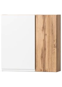 Held , Wei&szlig;, Eiche Wotan , Holzwerkstoff , 4 F&auml;cher , 65x64x20 cm , Made in Germany , Badezimmer, Badezimmerm&ouml;bel, Badezimmerschr&auml;nke, H&auml;ngeschr&auml;nke Bad