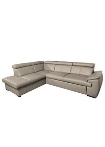 Livetastic , Hellgrau , Leder , Echtleder , Rindleder , L-Form , 265x211 cm , Made in EU , Bettkasten erh&auml;ltlich, Lederauswahl, seitenverkehrt erh&auml;ltlich, Bettfunktion erh&auml;ltlich, R&uuml;cken echt , Wohnzimmer, Sofas & Couches, Schlafsofas, Ecksofas mit Schlaffunktion