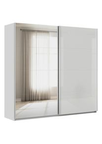 M&Ouml;BELIX M&ouml;belix , Grau, Silberfarben, Grau Hochglanz , Glas, Holzwerkstoff , 3 F&auml;cher , 225x210x62 cm , Blauer Engel, Goldenes M, Made in Germany , Schlafzimmer, Kleiderschr&auml;nke, Schwebet&uuml;renschr&auml;nke