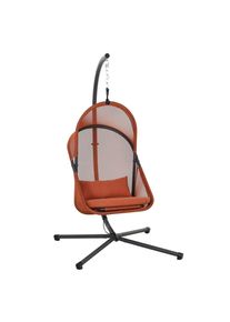 siena GARDEN , Rot , Metall, Kunststoff, Textil , F&uuml;llung: Vlies,Vlies , 123x192x102 cm , wetterbest&auml;ndig, R&uuml;ckenlehne umklappbar , Gartenm&ouml;bel, Relaxm&ouml;bel, H&auml;ngesessel