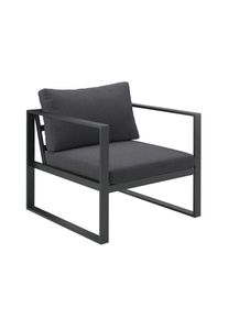 Beldano , Anthrazit , Metall, Textil , F&uuml;llung: Schaumstoff , 72x63x76 cm , Bezug abnehmbar , Gartenm&ouml;bel, Loungem&ouml;bel, Loungesessel
