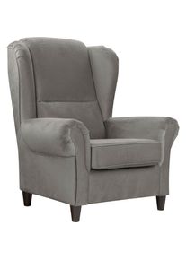 Mid.you , Grau , Textil , 94x112x92 cm , Made in EU , Wohnzimmer, Sessel, Ohrensessel