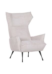 Mid.you , Beige , Textil , 83x110x92 cm , Stoffauswahl , Wohnzimmer, Sessel, Ohrensessel