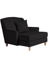 Max Winzer , Schwarz , Textil , Buche , massiv , Uni , F&uuml;llung: Polyetherschaumkern , 136x107x142 cm , Goldenes M, Made in Europe , Wohnzimmer, Sessel, Polstersessel