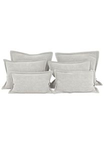 Mid.you , Naturfarben , Textil , F&uuml;llung: Polyurethan (Pur), Silikon , 70-50x60-25x10 cm , pflegeleicht, hochwertige Qualit&auml;t, Wendekissen , Heimtextilien, Wohntextilien, Kissen, Zierkissen