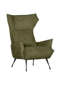 Mid.you , Dunkelgr&uuml;n , Textil , 83x110x92 cm , Stoffauswahl , Wohnzimmer, Sessel, Ohrensessel