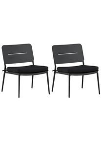 Gardenson , Schwarz , Metall, Textil , F&uuml;llung: Schaumstoff , 55x73x59 cm , Bezug abnehmbar , Gartenm&ouml;bel, Loungem&ouml;bel, Loungesessel