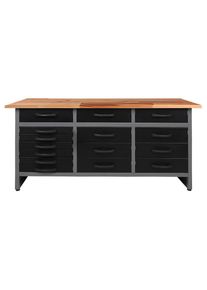 M&Ouml;BELIX M&ouml;belix , Anthrazit, Grau , Holz, Metall , Buche , 160x85x60 cm , T&Uuml;V-gepr&uuml;ft, FSC , Baumarkt, Werkstatteinrichtung, Werkb&auml;nke