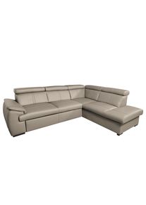 Livetastic , Hellgrau , Leder , Echtleder , Rindleder , L-Form , 265x211 cm , Made in EU , Bettkasten erh&auml;ltlich, Lederauswahl, seitenverkehrt erh&auml;ltlich, Bettfunktion erh&auml;ltlich, R&uuml;cken echt , Wohnzimmer, Sofas & Couches, Schlafsofas, Ecksofas mit Schlaffunktion