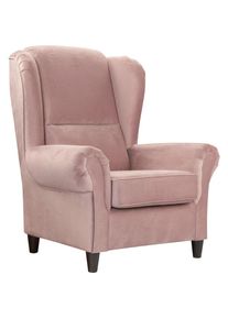 Mid.you , Rosa , Textil , 94x112x92 cm , Made in EU , Wohnzimmer, Sessel, Ohrensessel
