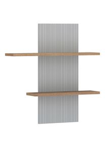 M&Ouml;BELIX M&ouml;belix , Eichefarben, Hellgrau , Holzwerkstoff , Struktur , 83.5x90x21.9 cm , Garderobe, Wandhaken & Paneele, Wandgarderobe