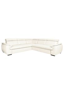 Livetastic , Wei&szlig; , Leder , Echtleder , Rindleder , 265x265 cm , Made in EU , Lederauswahl, Bettfunktion erh&auml;ltlich, R&uuml;cken echt , Wohnzimmer, Sofas & Couches, Schlafsofas, Ecksofas mit Schlaffunktion