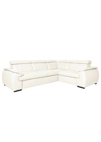 Livetastic , Wei&szlig; , Leder , Echtleder , Rindleder , Buche , L-Form , 265x193 cm , Made in EU , Lederauswahl, seitenverkehrt erh&auml;ltlich, R&uuml;cken echt , Wohnzimmer, Sofas & Couches, Wohnlandschaften, Ecksofas