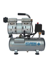 Hyundai , Silberfarben , Metall , 35x41x42 cm , &ouml;lfrei, Druckminderer, R&uuml;ckschlagventil, Manometer Kesseldruck, Manometer Ausgabedruck, einfach zu transportieren ,