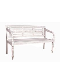 Gardenson , Wei&szlig; , Holz , Mahagoni , Hartholz , 150x90x52 cm , mit R&uuml;ckenlehne , Gartenm&ouml;bel, Gartenb&auml;nke