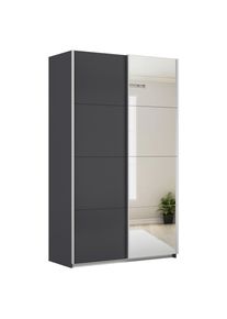 M&Ouml;BELIX M&ouml;belix , Anthrazit, Silberfarben , Holzwerkstoff , 4 F&auml;cher , 136x229x62 cm , Blauer Engel, Goldenes M, Made in Germany , Schlafzimmer, Kleiderschr&auml;nke, Schwebet&uuml;renschr&auml;nke