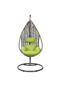 M&Ouml;BELIX M&ouml;belix , Anthrazit, Braun, Gr&uuml;n , Metall, Kunststoff, Textil , F&uuml;llung: Polyester,Polyester , 103x208x103 cm , Gartenm&ouml;bel, Relaxm&ouml;bel, H&auml;ngesessel