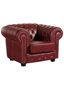 Max Winzer , Rot , Leder , Echtleder , Rindleder , 110x74x98 cm , Goldenes M, Made in Europe , Wohnzimmer, Sessel, Polstersessel