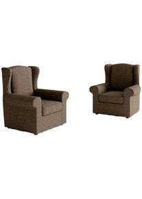 Livetastic , Dunkelbraun , Textil , 88x105x90 cm , Made in EU , Wohnzimmer, Sessel, Ohrensessel