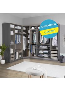 Ondega , Anthrazit , Holzwerkstoff , 18 F&auml;cher , 6 Schublade(n) Schubladen , 273.4x210x227.8 cm , erweiterbar, umfangreiches Zubeh&ouml;r erh&auml;ltlich, in verschiedenen Gr&ouml;&szlig;en erh&auml;ltlich , Schlafzimmer, Kleiderschr&auml;nke, Offene Kleiderschr&auml;nke