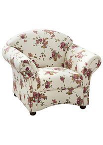 Max Winzer , Rot, Beige , Textil , Blume , 96x85x81 cm , Goldenes M, Made in Europe , Wohnzimmer, Sessel, Polstersessel