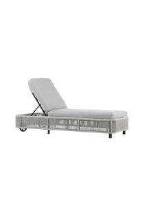 Gardenson , Grau, Schwarz , Metall, Textil , F&uuml;llung: Schaumstoff , 75x32x205 cm , Gartenm&ouml;bel, Gartenliegen, Sonnenliegen