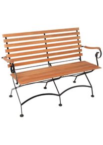 Gardenson , Naturfarben , Holz, Metall , Eukalyptusholz , massiv , 125x58x85 cm , FSC MIX , Gartenm&ouml;bel, Gartenb&auml;nke