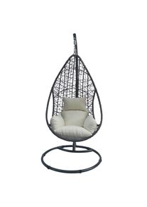 M&Ouml;BELIX M&ouml;belix , Anthrazit, Wei&szlig; , Metall, Kunststoff, Textil , F&uuml;llung: Polyester,Polyester , 103x208x103 cm , Gartenm&ouml;bel, Relaxm&ouml;bel, H&auml;ngesessel